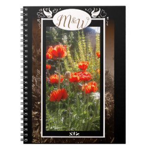 Caderno Espiral Red Poppy Feilds Monograma