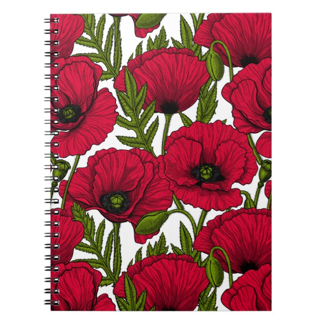 Caderno Espiral Red Poppy jardim 2 (Frente)