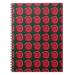 Caderno Espiral Red roses on a green backgroundabstract, backgroun