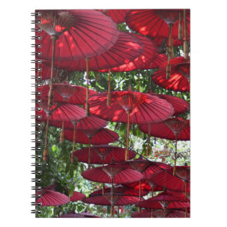 Caderno Espiral Red Umbrellas in the Sky - Asian Spiral Notebook