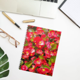 Caderno Espiral Red Wax Begonias Floral