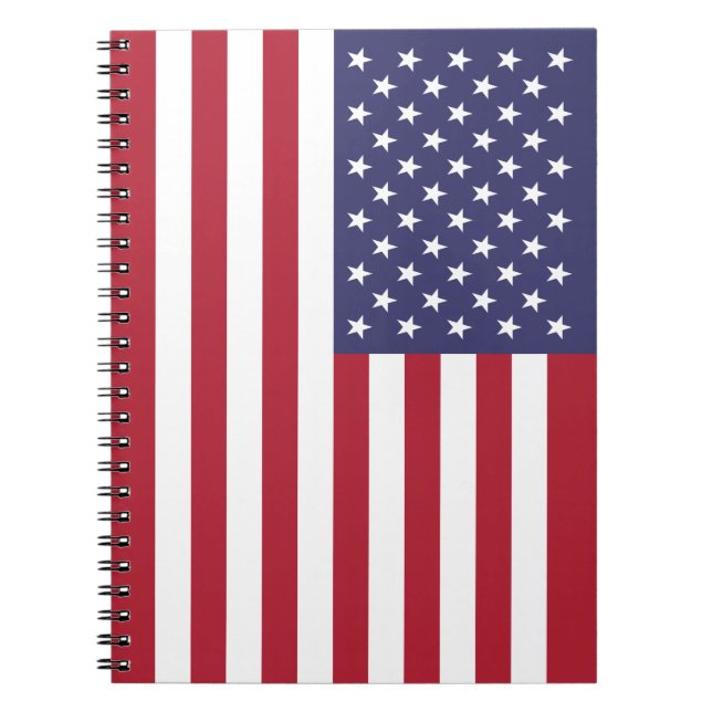 Caderno Espiral Red White e Blue Patriotic American Flag (Frente)