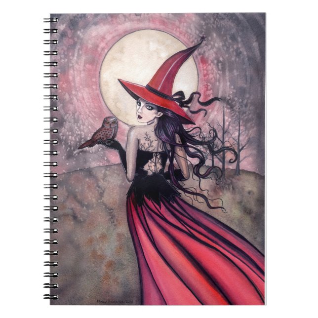 Caderno Espiral Red Witch and Owl Notebook (Frente)