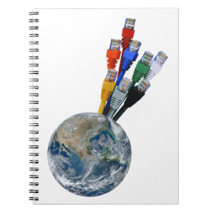 Caderno Espiral Rede Ethernet conectada à Terra