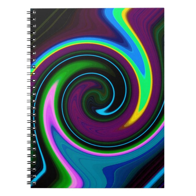 Caderno Espiral Redemoinho Azul Retro (Frente)