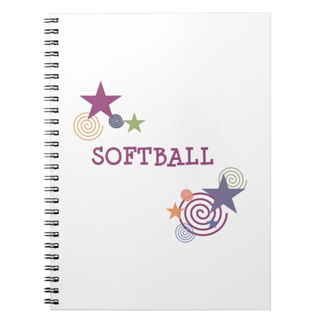 Caderno Espiral Redemoinho do softball (Frente)