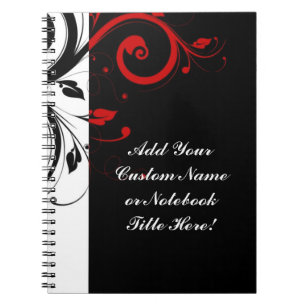 Caderno Espiral Redemoinho reverso vermelho branco preto