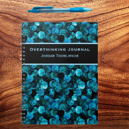 Caderno Espiral Redemoinhos em Azul Claro Água Turquesa e Preto Im