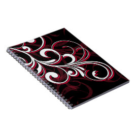 Caderno Espiral Redemoinhos Vermelhos e Brancos