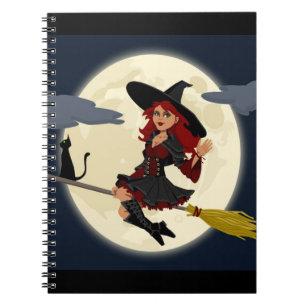 CADERNO ESPIRAL REDHEADED HALLOWEEN WITCH