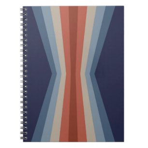 Caderno Espiral Reflexão arco-íris no estilo retrô