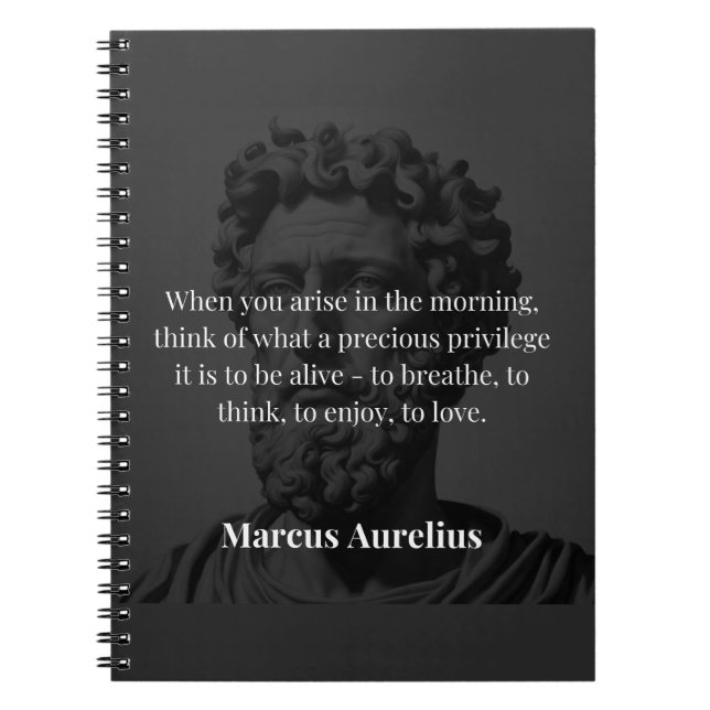 Caderno Espiral Reflexão da Manhã de Marcus Aurelius (Frente)