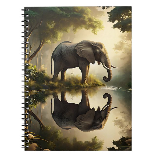 Caderno Espiral Reflexão de um Elefante (Frente)