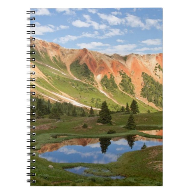 Caderno Espiral Reflexão vermelha da montanha (Frente)