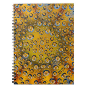 Caderno Espiral Reflexo de gota de orvalho de flor, Crescent City,