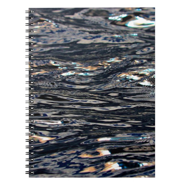 Caderno Espiral Reflexo de ondas de água lago (Frente)