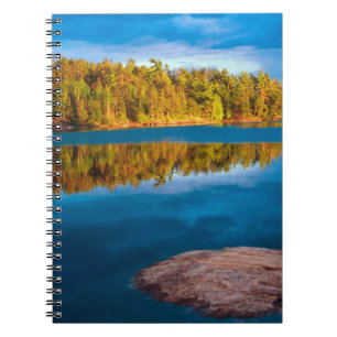 Caderno Espiral reflexos do início da noite nas águas da fronteira