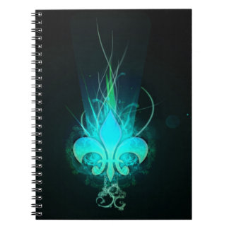 Caderno Espiral refrigere a flor lis do desenhar