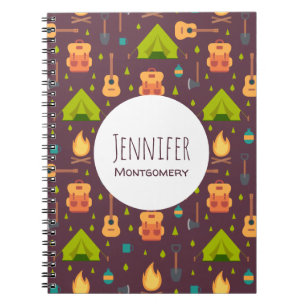 Caderno Espiral Refrigere o teste padrão Outdoorsy de acampamento
