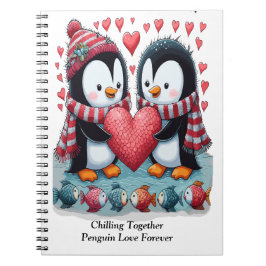 Caderno Espiral Refrigerindo Penguin Amor Por Namorados Nunca'