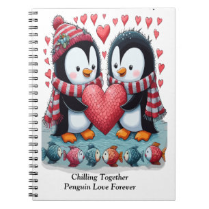 Caderno Espiral Refrigerindo Penguin Amor Por Namorados Nunca'