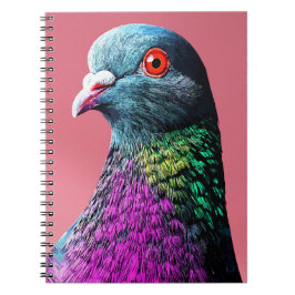 Caderno Espiral Regal Pigeon Majestade Vivid Realista Bird Retrato