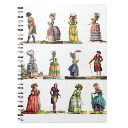Caderno Espiral Regency French Fashion Design Marie Antoinette