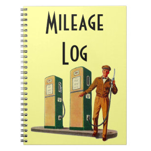 Caderno Espiral Registro da milhagem do viagem do combustível das