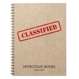 Caderno Espiral Registro de Caso de Crime Real Retro Kraft