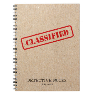 Caderno Espiral Registro de Caso de Crime Real Retro Kraft