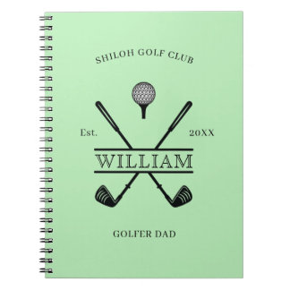 Caderno Espiral Registro de Progresso do Golfer Cross Club
