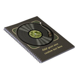 Caderno Espiral Registro de vinil personalizado do vintage