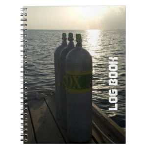 Caderno Espiral Registro do mergulho dos tanques do mergulhador