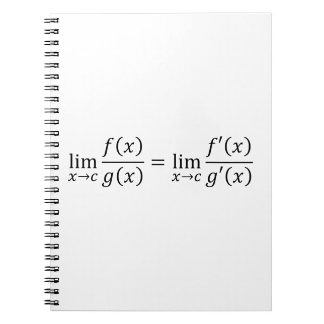 Caderno Espiral Regra de L'Hopital - Matemática e Cálculos Básicos (Frente)