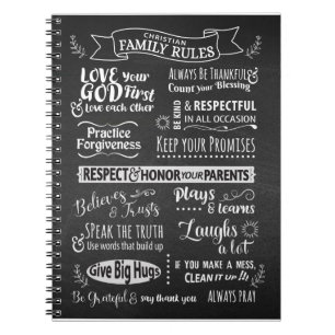 Caderno Espiral Regras da família - valores cristãos para viver ju