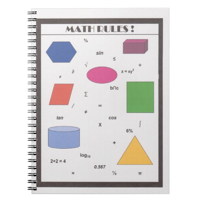 Caderno Espiral Regras da matemática! (Frente)