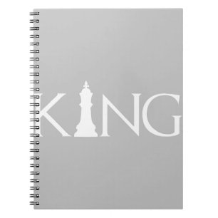 Caderno Espiral rei com a peça de xadrez