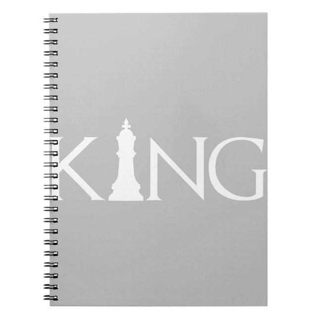 Caderno Espiral rei com a peça de xadrez (Frente)