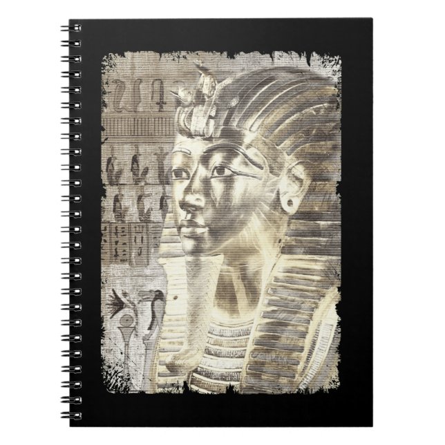 Caderno Espiral Rei Egípcio Tut Pharaoh Tutankhamun Wall Art (Frente)