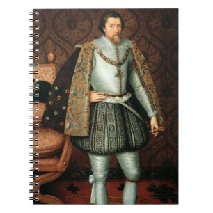 Caderno Espiral Rei James mim de Inglaterra (1566-1625) (óleo em