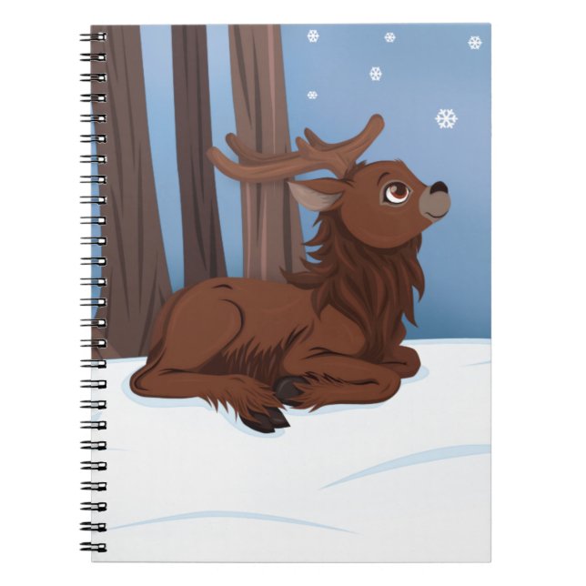 Caderno Espiral Reindeer de inverno (Frente)
