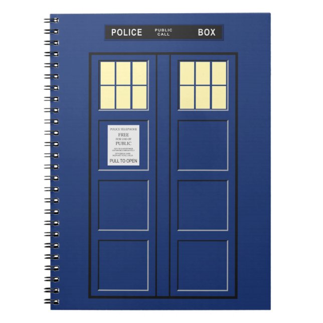 Caderno Espiral Reino Unido - Blue Police Call Box 1 (Frente)