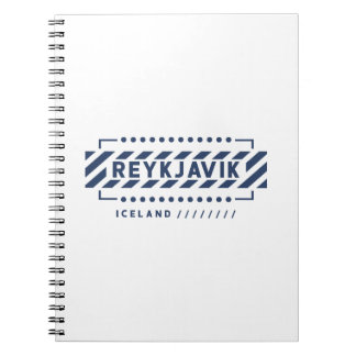Caderno Espiral Reiquiavique Islândia Design Geométrico Moderno