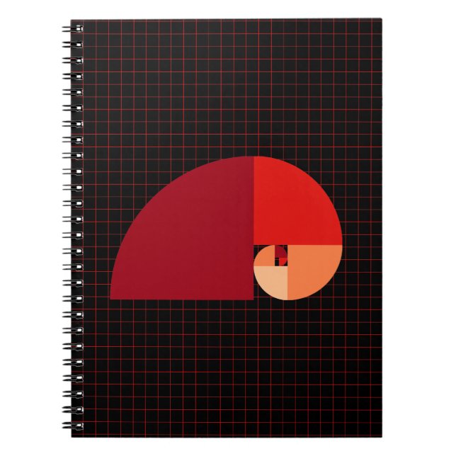Caderno Espiral Relação dourada, espiral de Fibonacci (Frente)