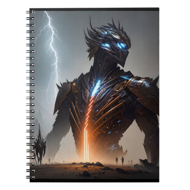Caderno Espiral Relâmpago Cyborg Warrior (Frente)