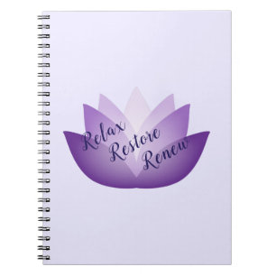 Caderno Espiral Relaxe Liberar Renove a Flor do Lotus Puro
