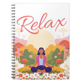 Caderno Espiral Relaxe o notebook do Vazio de Mushroom com calma