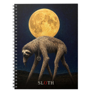 Caderno Espiral Relógio de Bolso de Preguiça gótico Surreal
