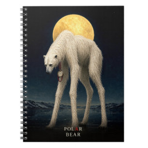 Caderno Espiral Relógio de Bolso de Urso Polar gótico Surrealista