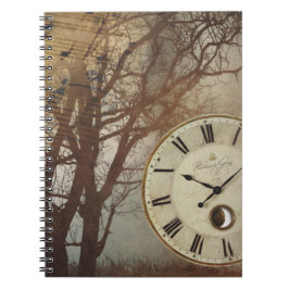 Caderno Espiral Relógio Musical e Árvore